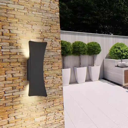 Noctra – Modern Up & Down Outdoor Wall Light (Black LED Sconce)