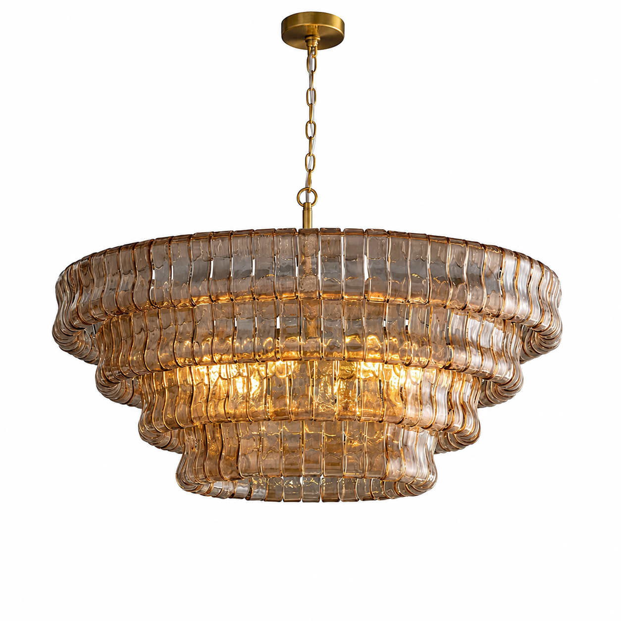 Noiré French-Inspired Luxury Smoked Glass Chandelier for Dining Room & Living Room
