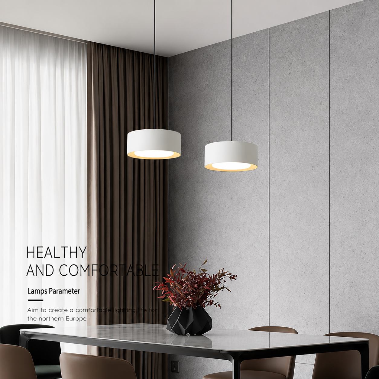 Nordis Scandinavian LED Pendant Light – Modern Minimalist Ceiling Light