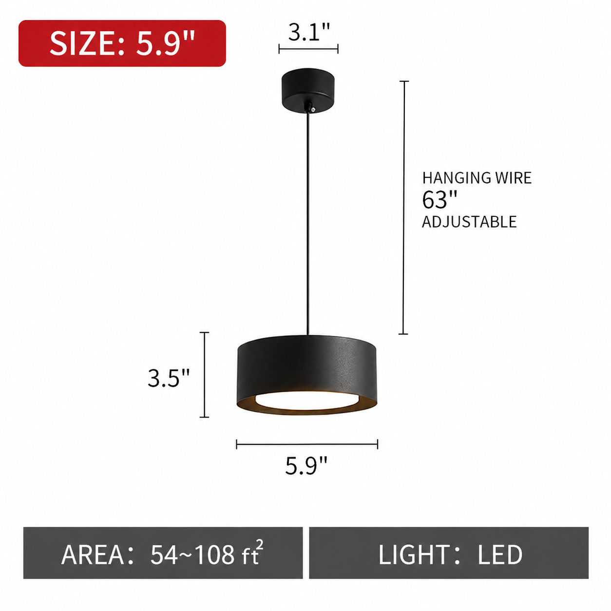 Nordis Scandinavian LED Pendant Light – Modern Minimalist Ceiling Light