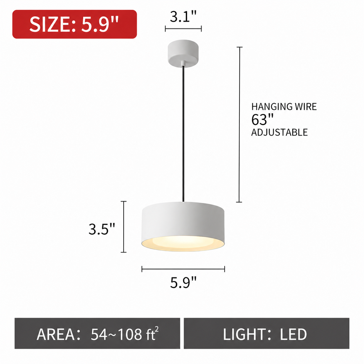 Nordis Scandinavian LED Pendant Light – Modern Minimalist Ceiling Light