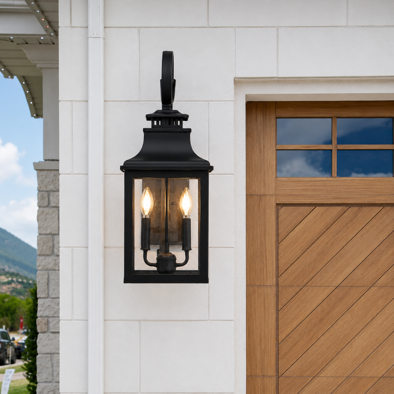 Obsidian Glass Wall Lantern – Outdoor Wall Light