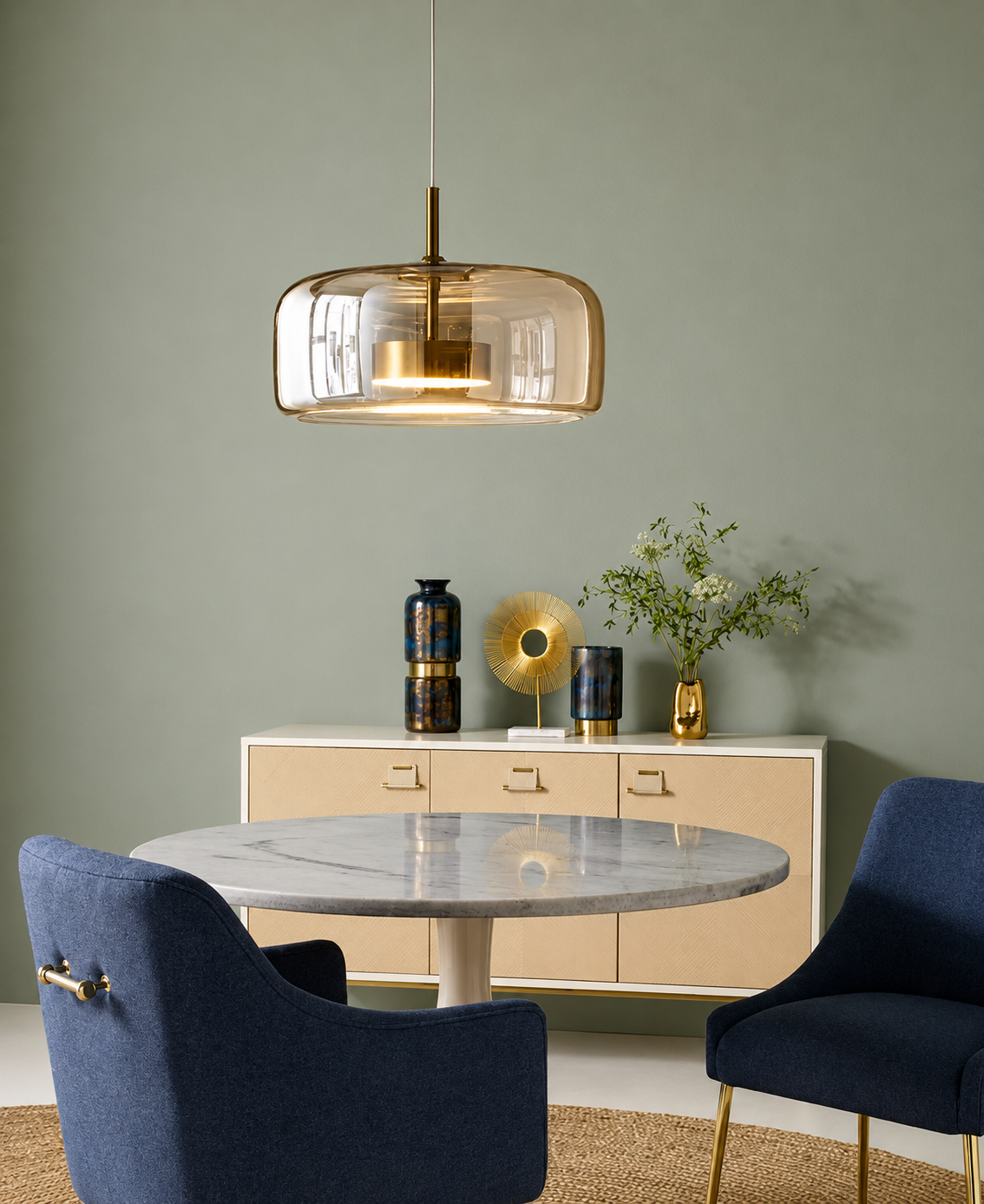 Orion Luxury Glass Pendant Ceiling Light for Kitchen Island & Dining Room