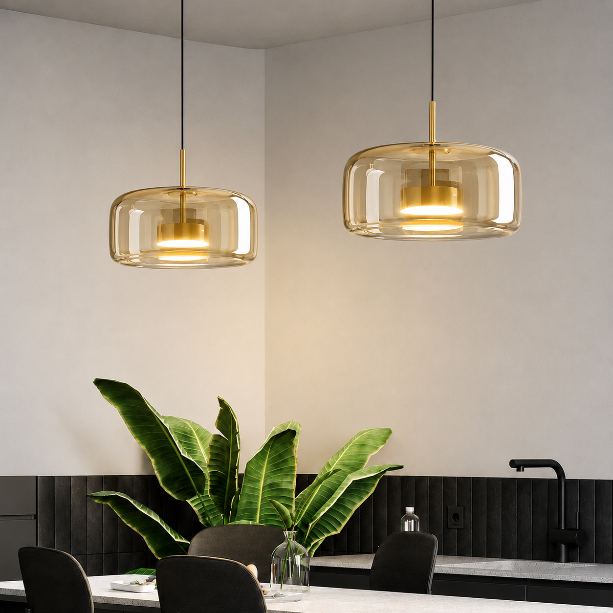 Orion Luxury Glass Pendant Ceiling Light for Kitchen Island & Dining Room