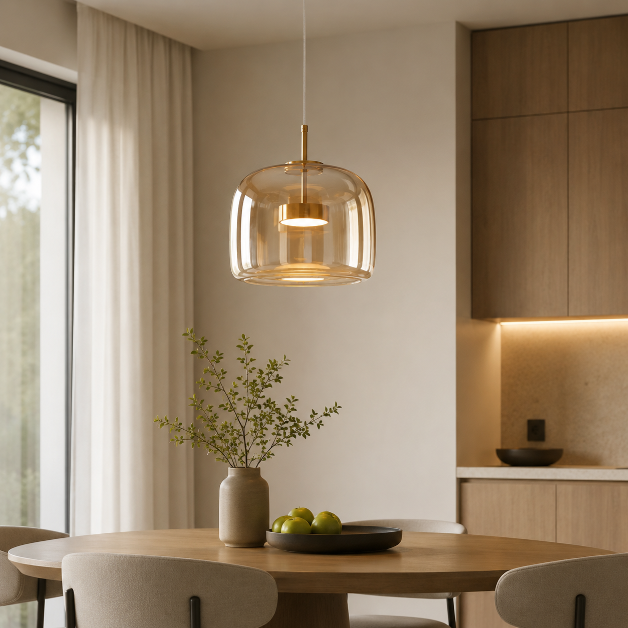 Orion Luxury Glass Pendant Ceiling Light for Kitchen Island & Dining Room
