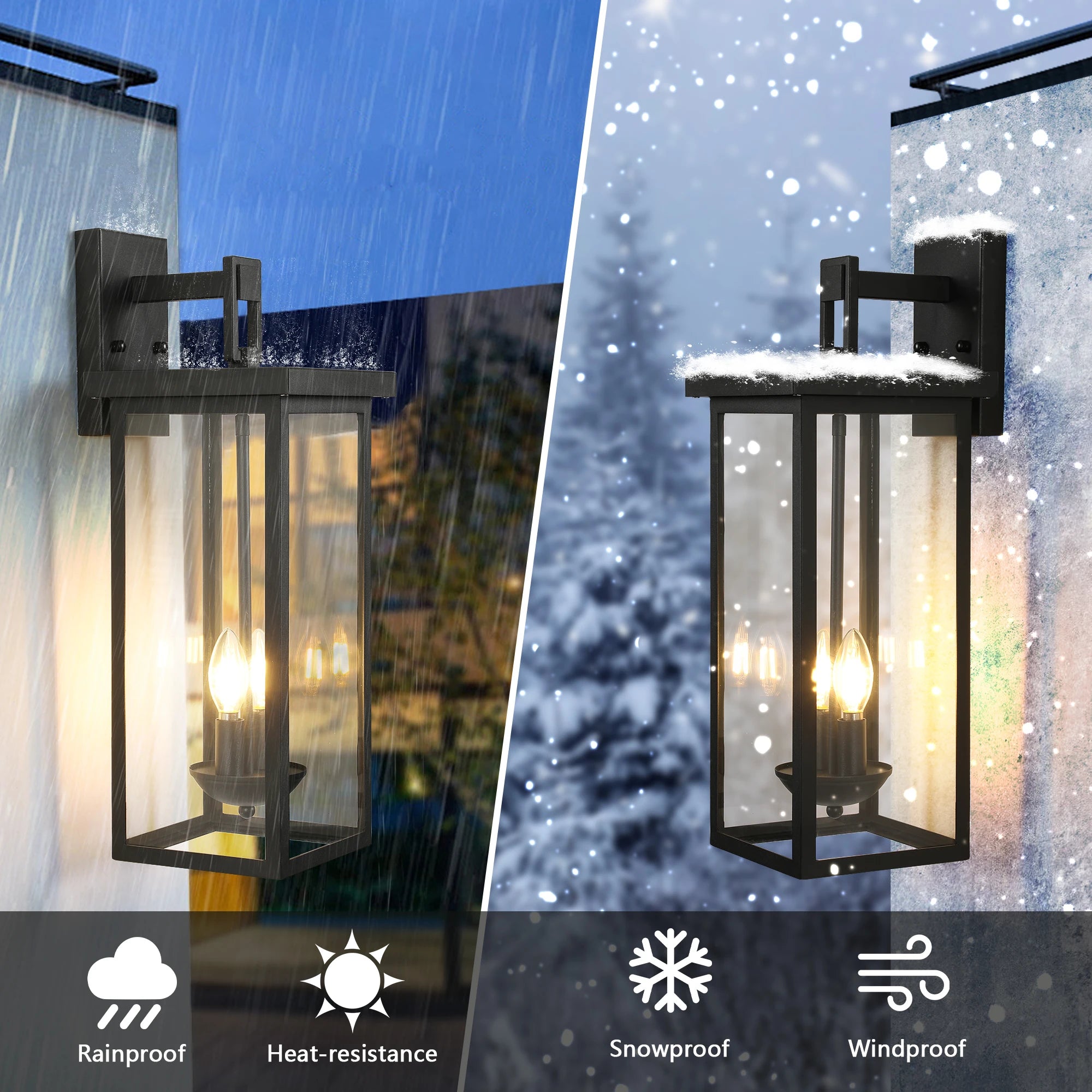 Dusk to Dawn Outdoor Wall Light – Modern Exterior Lantern with Sensor