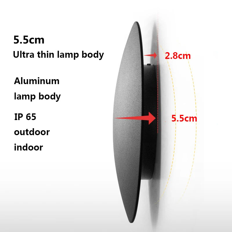 LumaRing Modern Round LED Outdoor Wall Light – Waterproof Exterior Wall Sconce Black