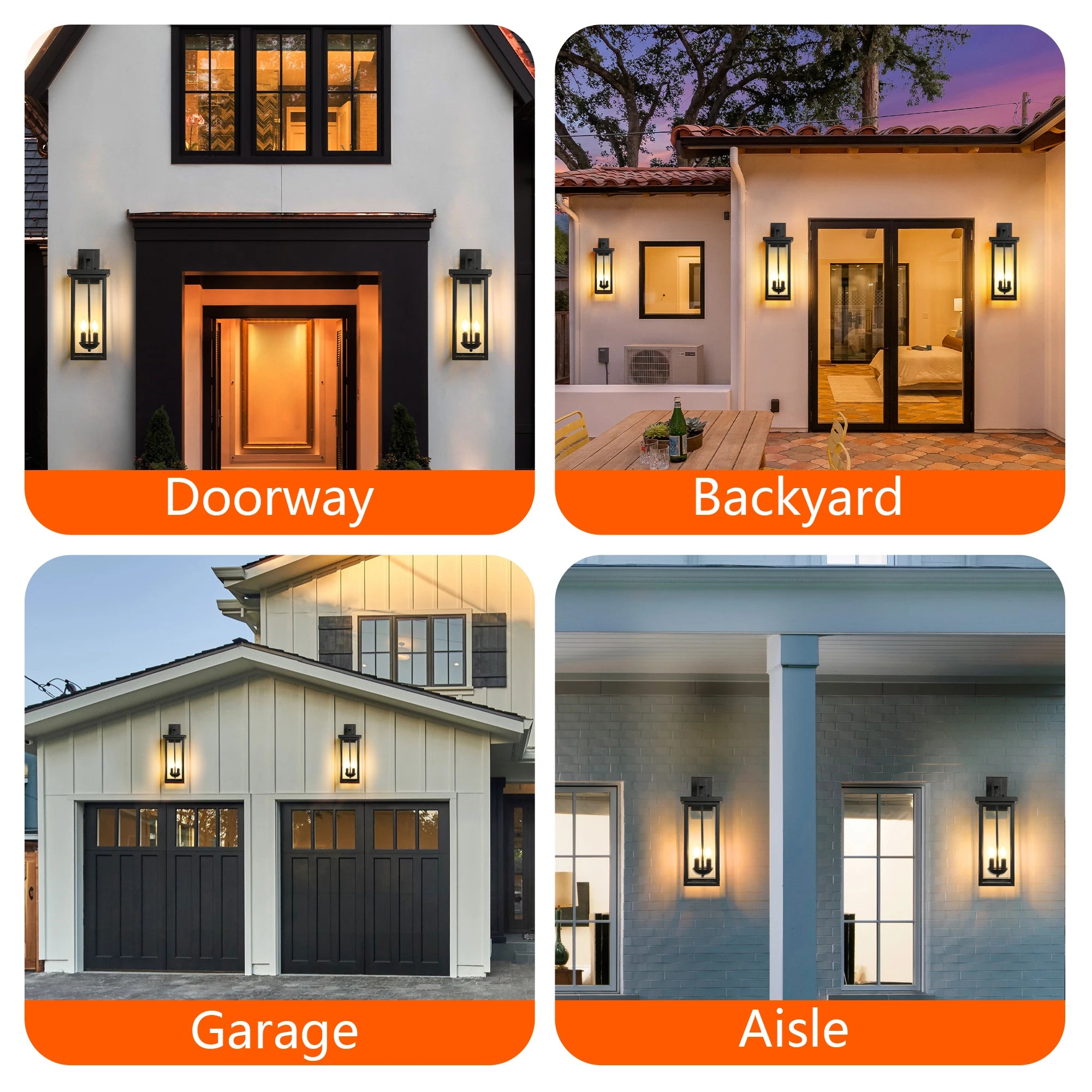 Dusk to Dawn Outdoor Wall Light – Modern Exterior Lantern with Sensor