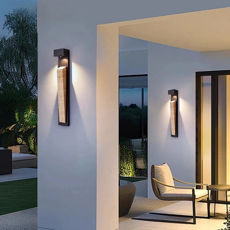 Natura Glow Stone Outdoor Wall Light Sensor