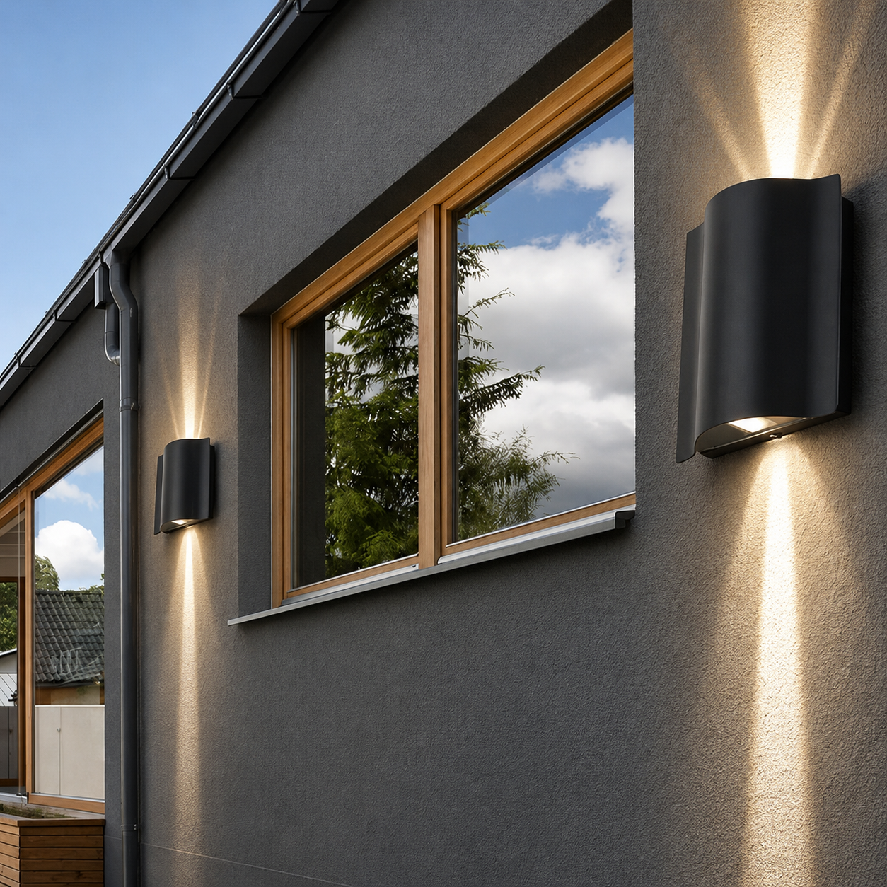 Sharp Beam Lines Up And Down Outdoor Light