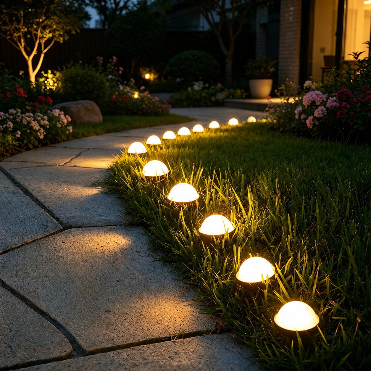 Solar GlowCap LED Mushroom Garden Pathway Lights