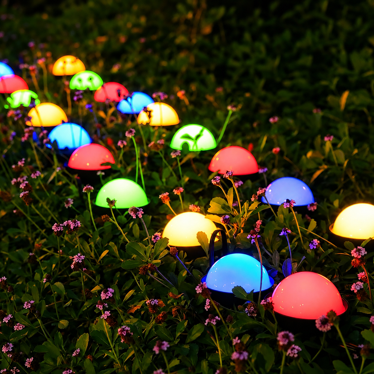 Solar GlowCap LED Mushroom Garden Pathway Lights