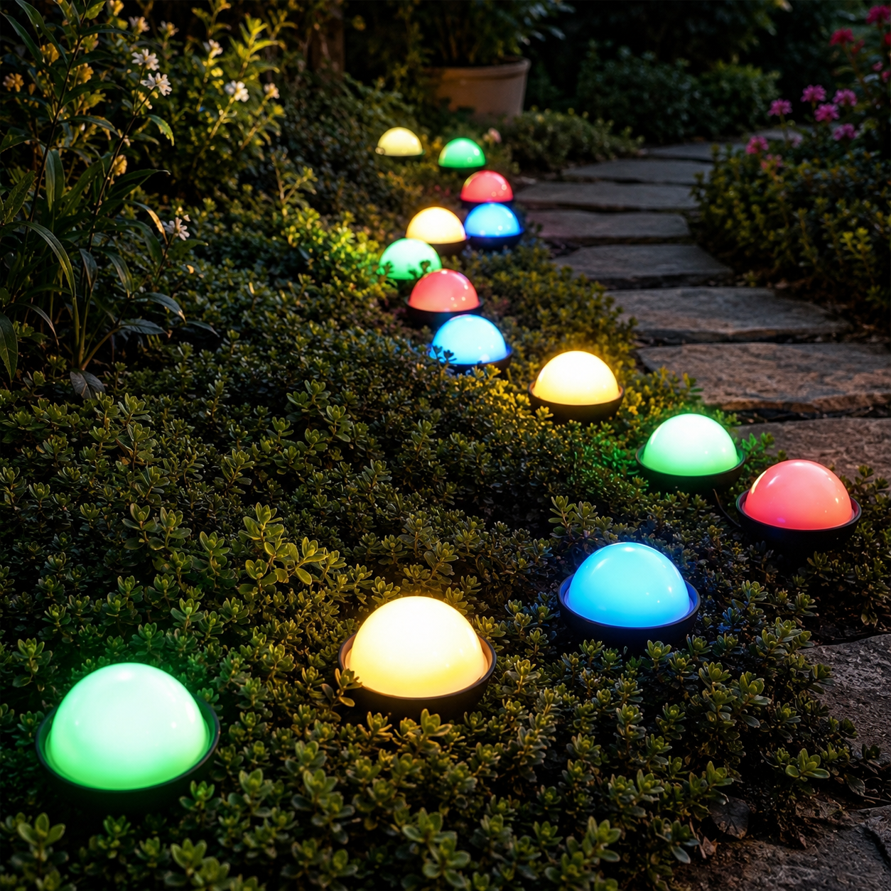 Solar GlowCap LED Mushroom Garden Pathway Lights