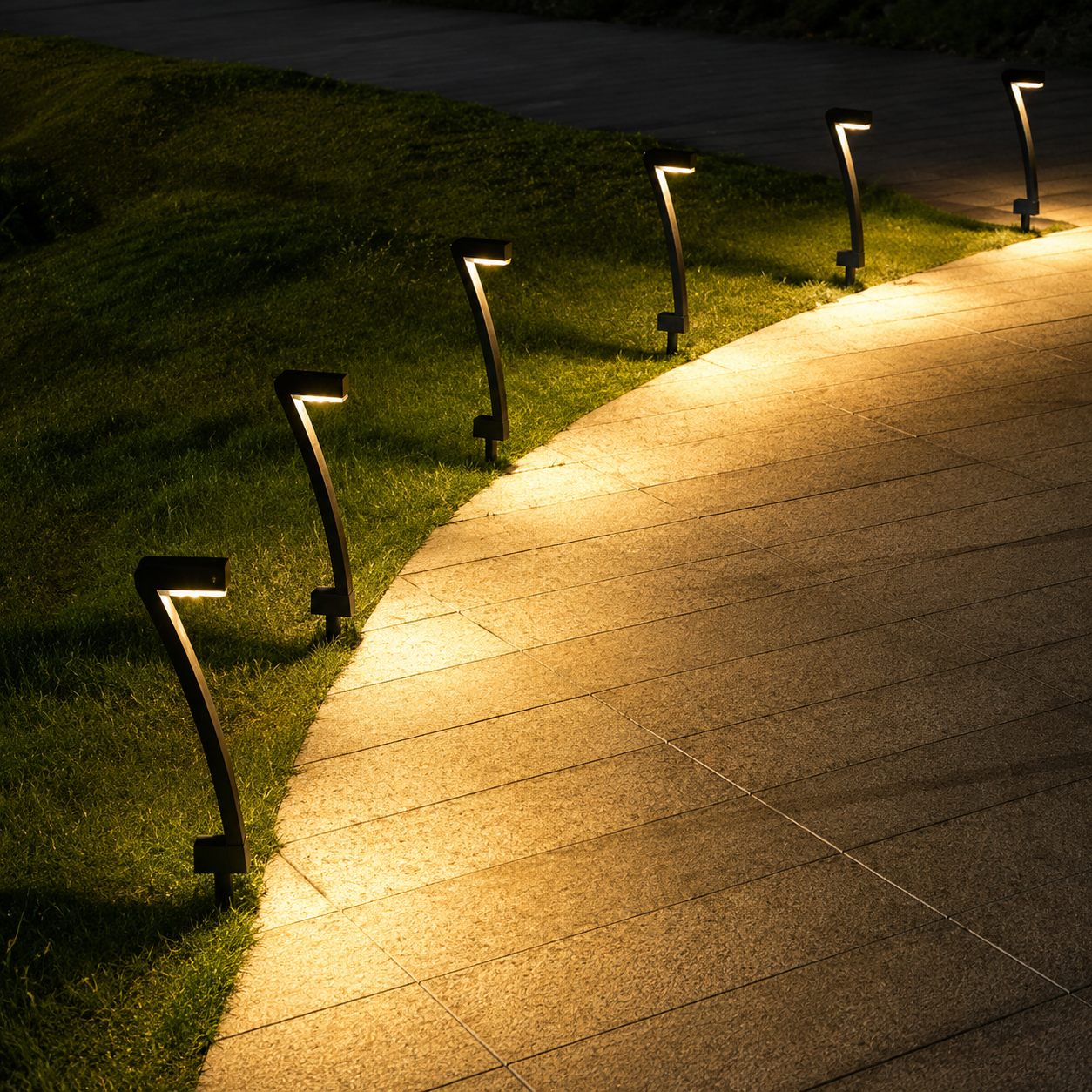 Solar Glowbend Outdoor LED Garden Pathway Lights