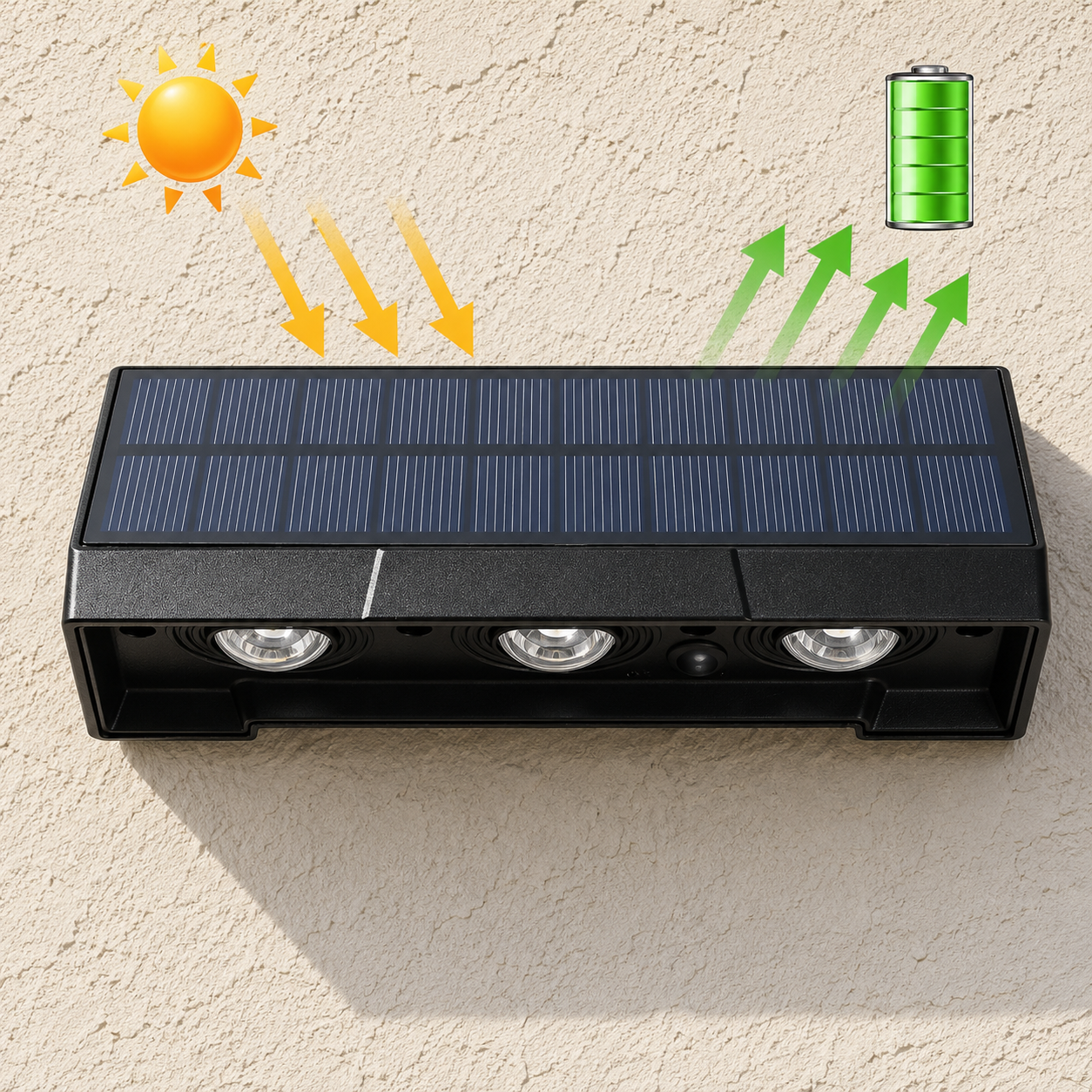SolisBeam Solar Outdoor Down Wall Light