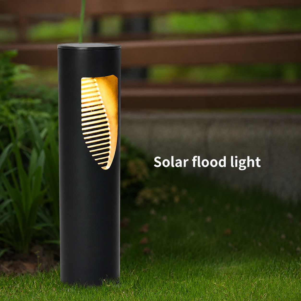 Solvane Solar Bollard Light – Modern Outdoor Landscape & Garden Pathway Lighting