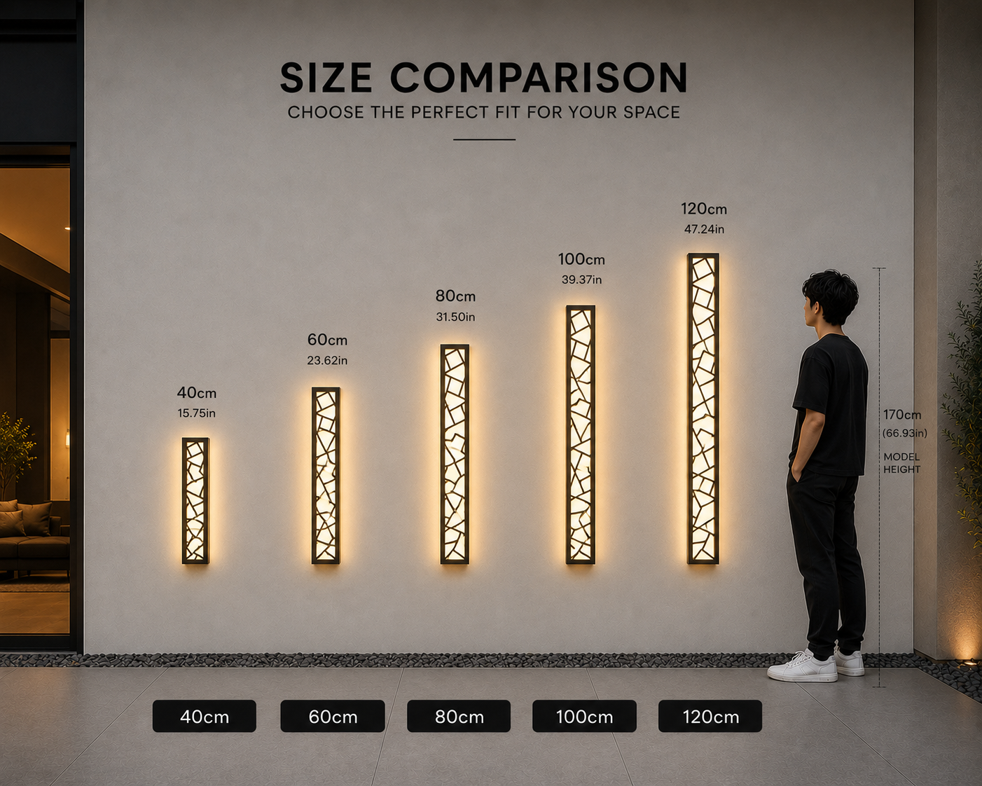 StrataLine Long Linear Outdoor Wall Light – Vertical Exterior Sconce