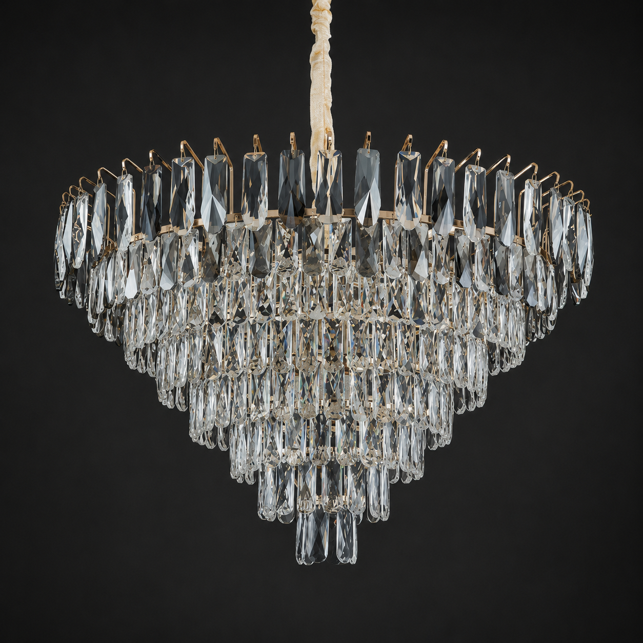 Valenza Luxury K9 Crystal Tiered Chandelier