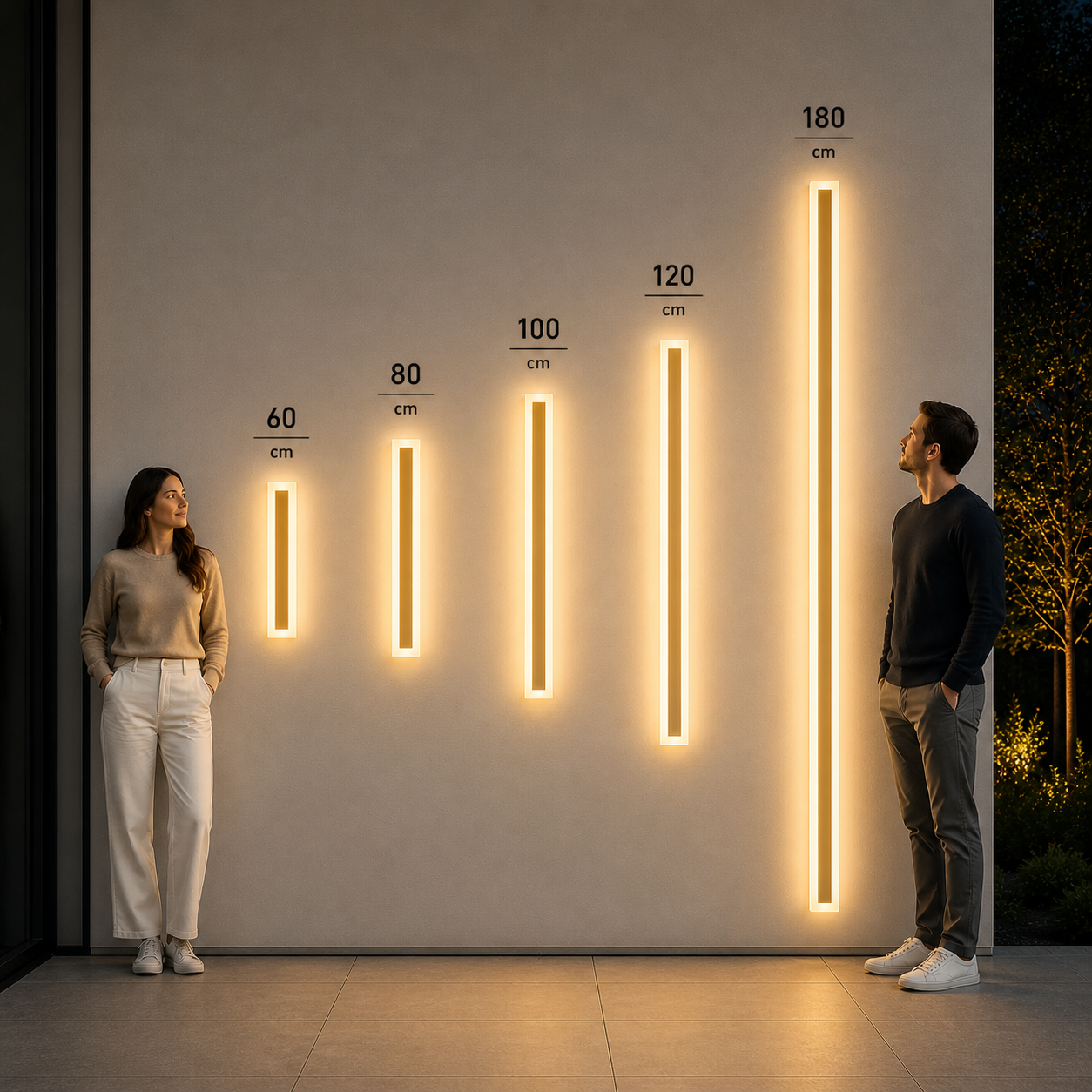VantaLine Linear Outdoor Wall Light – Waterproof LED Architectural Wall Sconce gold