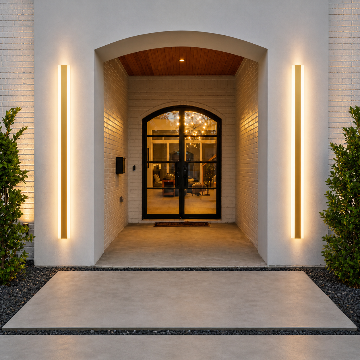 VantaLine Linear Outdoor Wall Light – Waterproof LED Architectural Wall Sconce gold