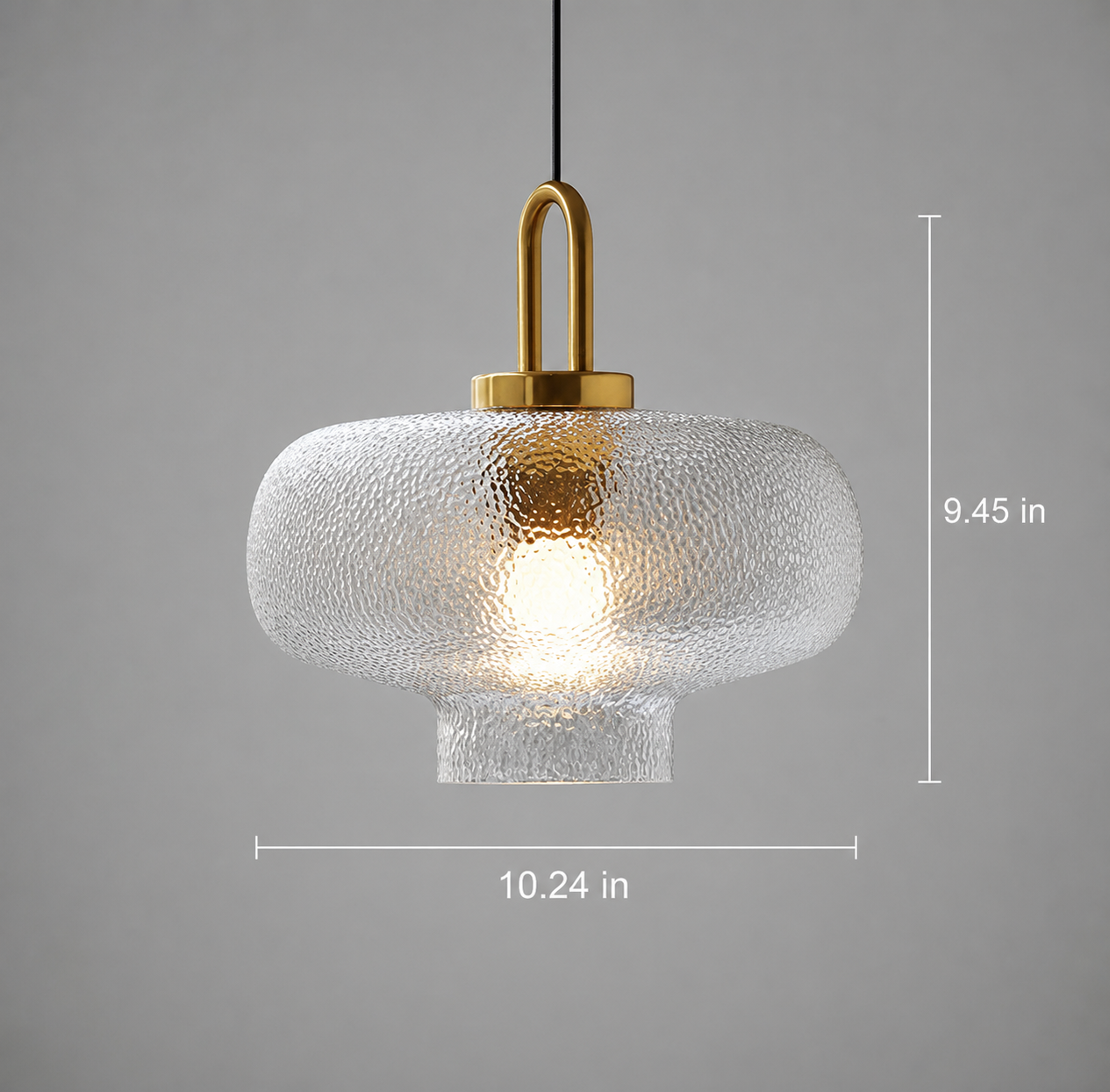 Verelle Modern Textured Glass Pendant Light – Luxury Kitchen Island & Dining Room Ceiling Fixture
