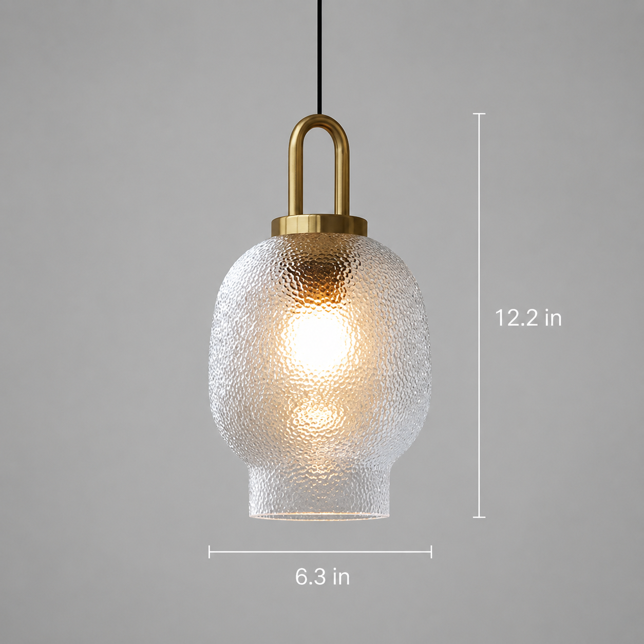 Verelle Modern Textured Glass Pendant Light – Luxury Kitchen Island & Dining Room Ceiling Fixture