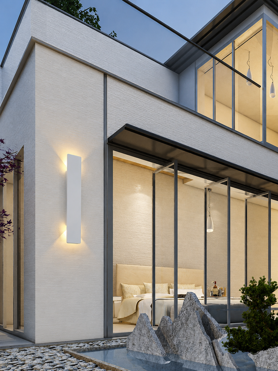 Vertical LED Outdoor Wall Light – Linear Exterior Sconce