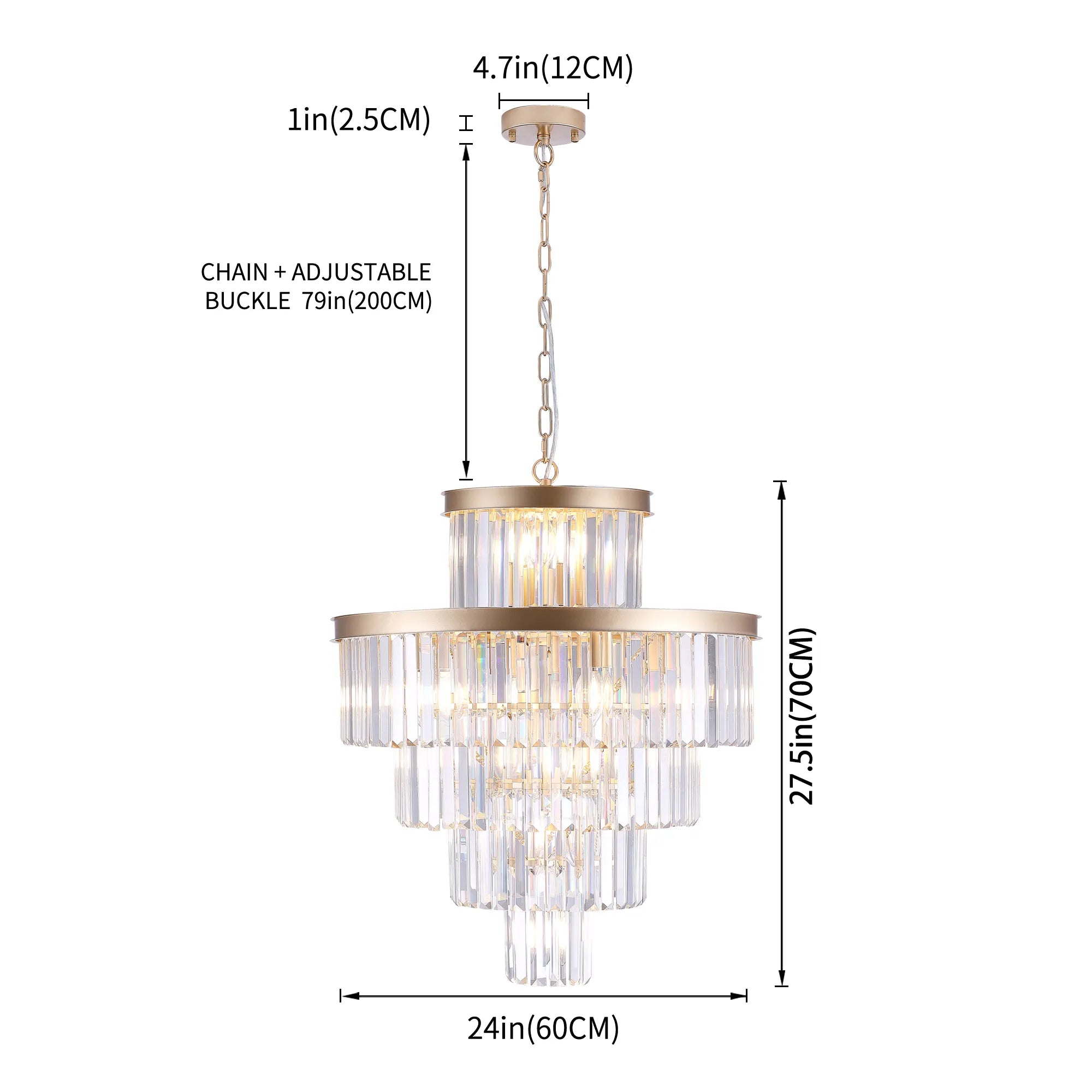 Vespera Grand Tiered Crystal Chandelier – Modern Gold Luxury Ceiling Light