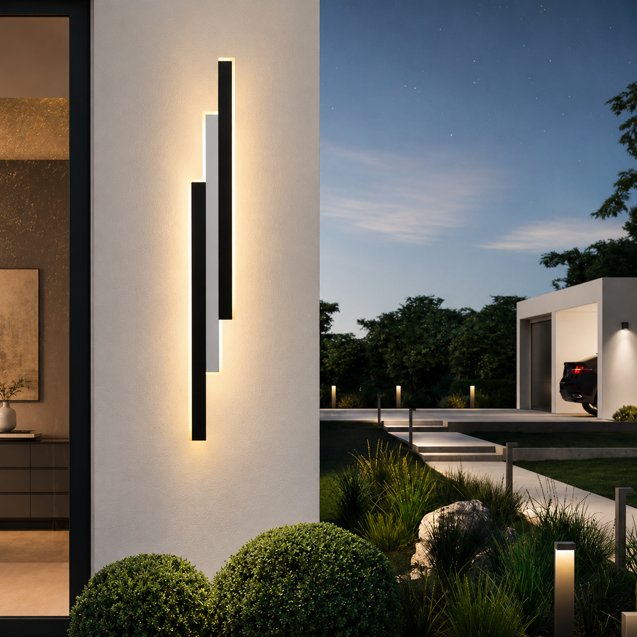VillaLux Modern Long Linear Wall Light – Outdoor LED Architectural Sconce