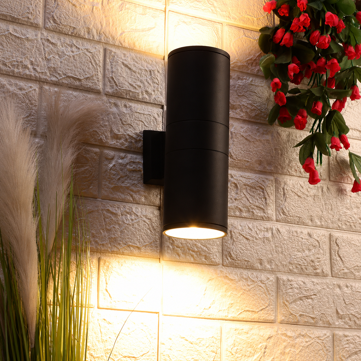 TwinBeam Modern Up & Down Outdoor Wall Light – Waterproof LED Exterior Sconce