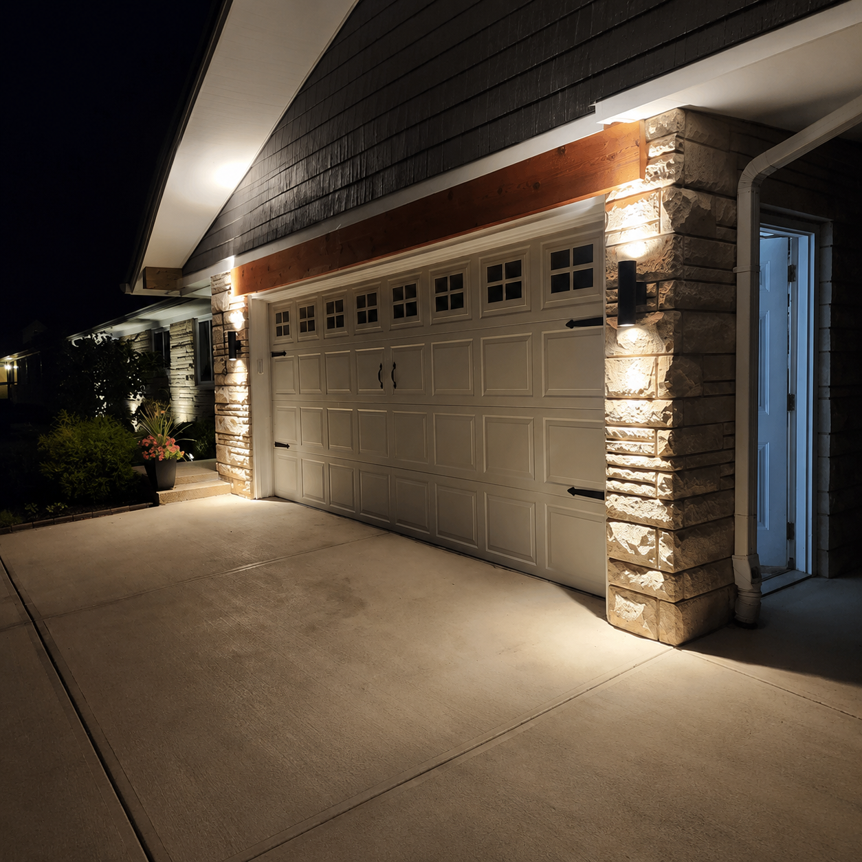 TwinBeam Modern Up & Down Outdoor Wall Light – Waterproof LED Exterior Sconce